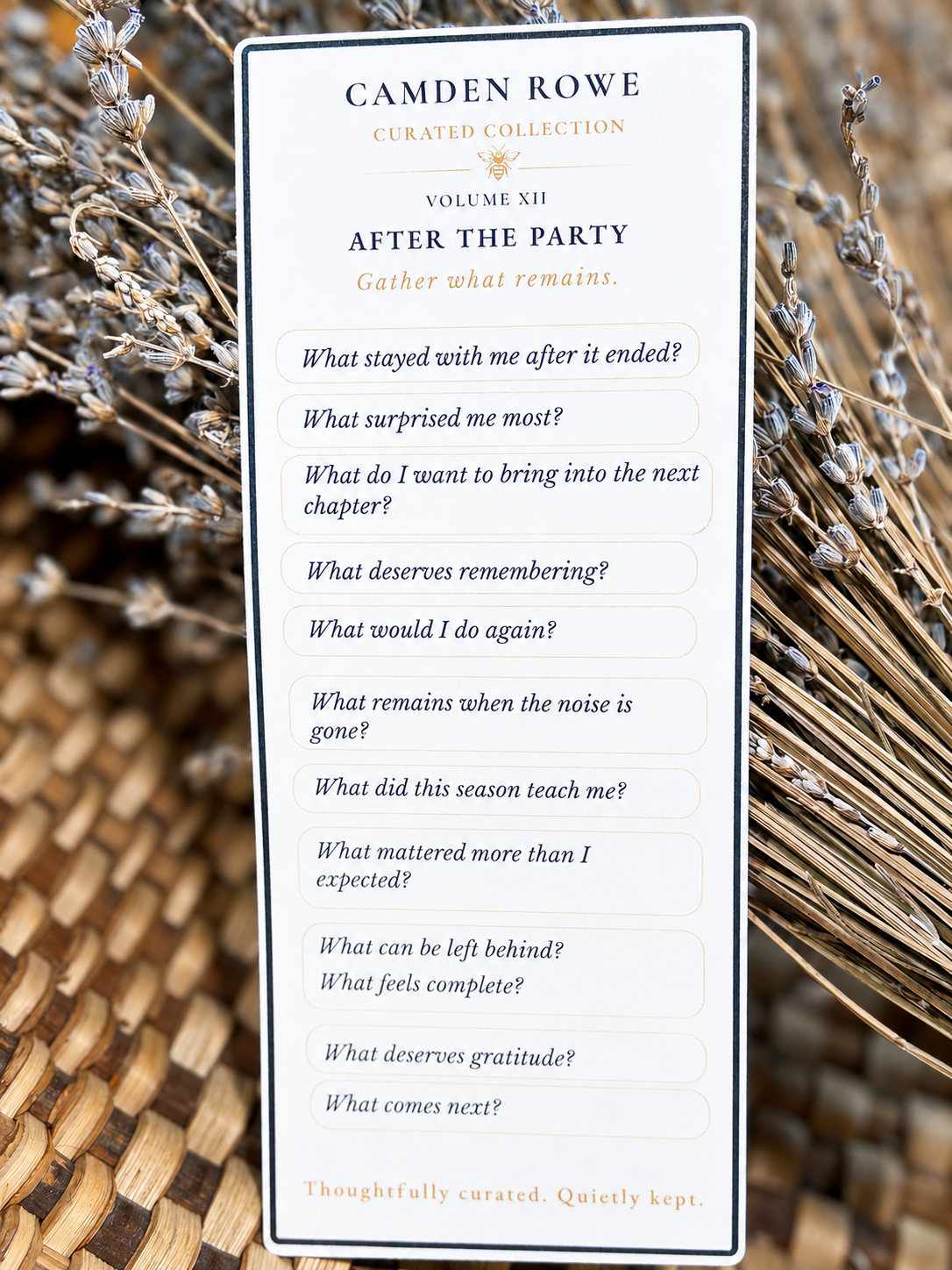 Camden Rowe Curated Collection Volume XII — After the Party prompt card