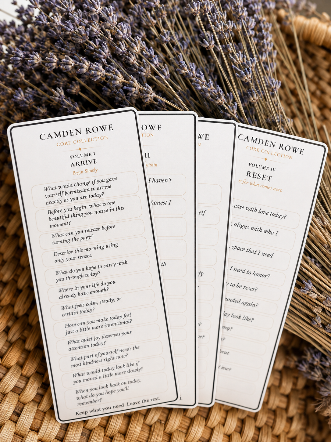 Camden Rowe Core Collection journal prompt sticker set, four volumes