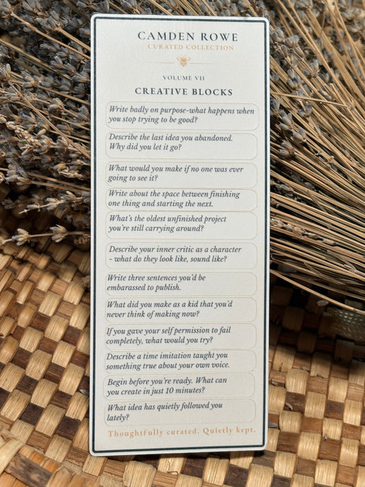 Camden Rowe Curated Collection Volume VII — Creative Blocks prompt card