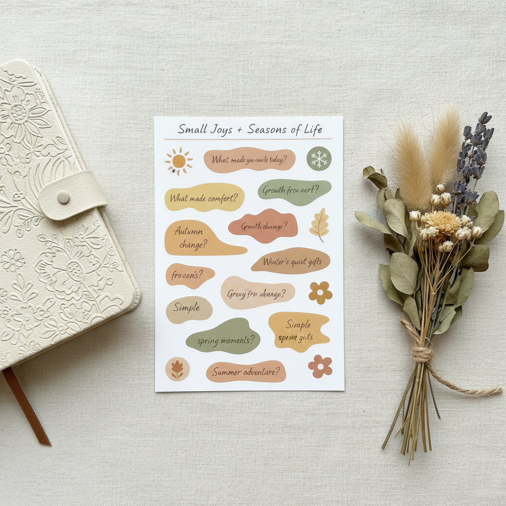 Prompt Sticker Sheet — Small Joys + Seasons of Life